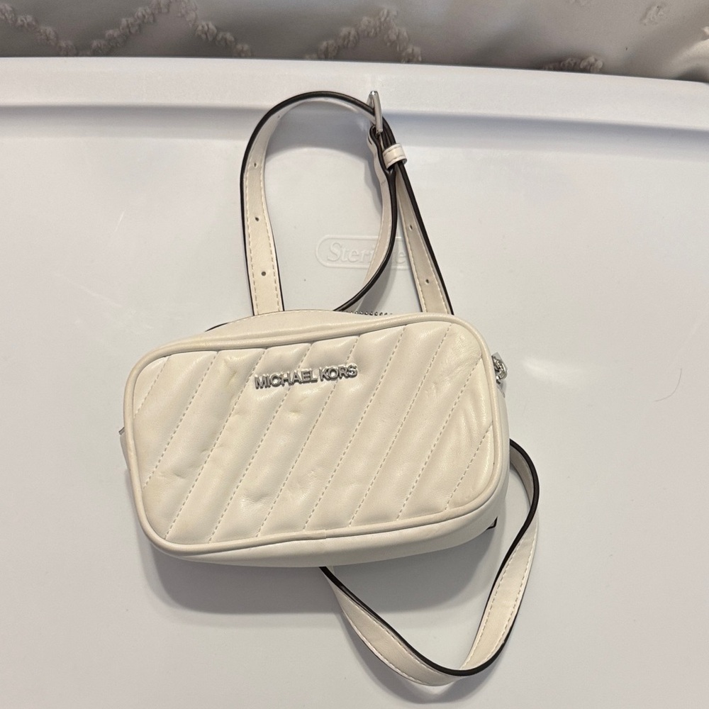 Michael Kors Cream Quilted Crossbody Bag
